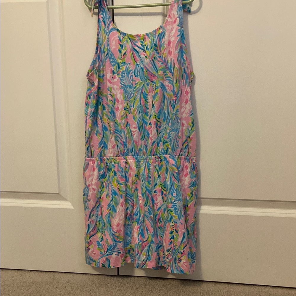 Lilly Pulitzer Pink and Blue Sundress Sleeveless Scoop Neck Casual